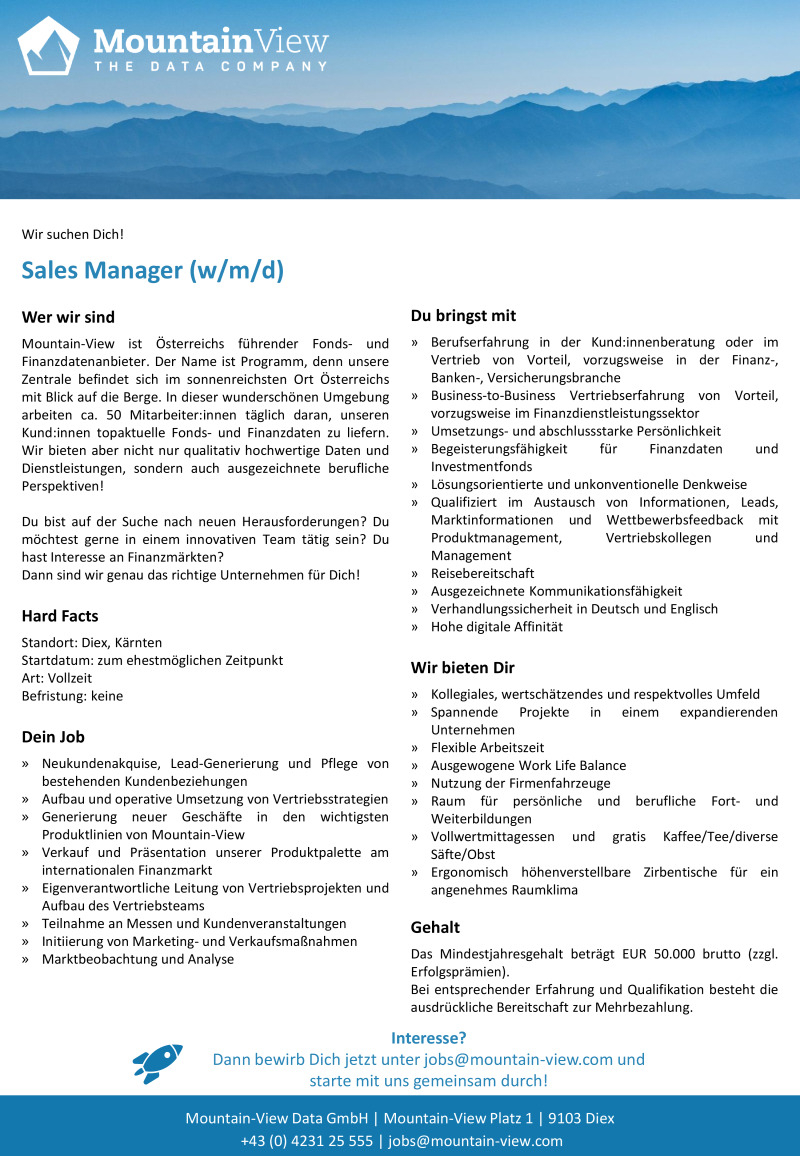 Sales Manager (w/m/d)
