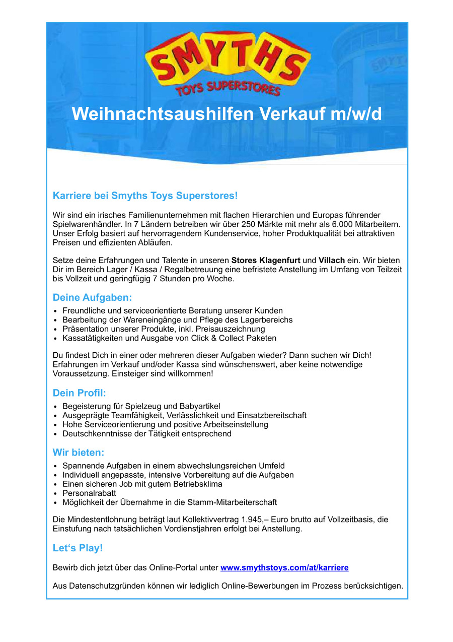 Weihnachtsaushilfen Verkauf m/w/d